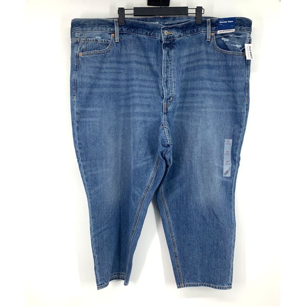 Old Navy Jeans Womens Plus 26 Slouchy Taper Ankle High Rise Button Fly Blue
